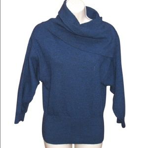 SALE Vintage 80s Blue Wool Sweater